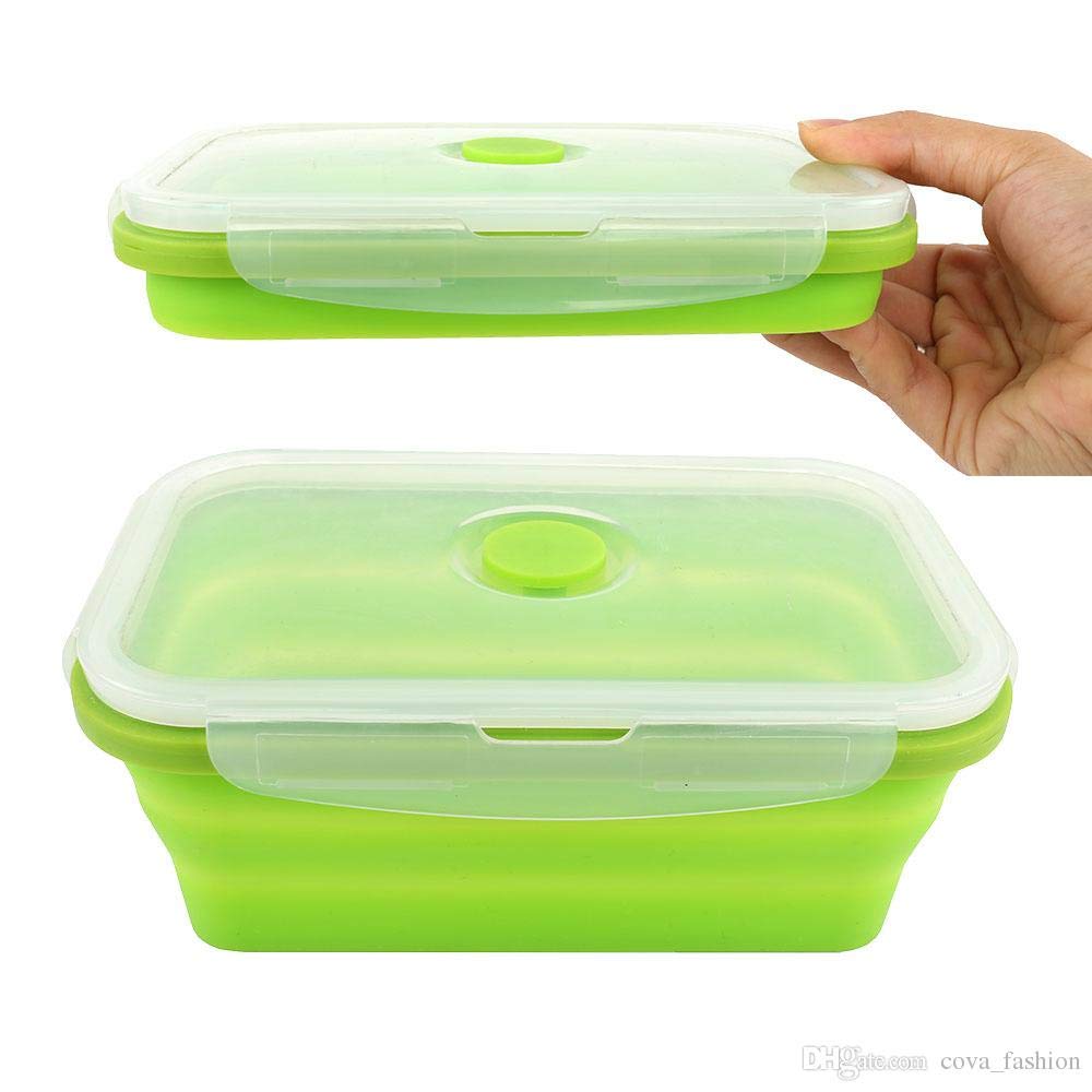  Tioncy 4 Pcs 1000 ml Silicone Lunch Container with
