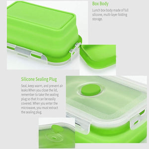 Silicone Lunch Box Collapsible Food Storage Container 750ML, 1 Pack