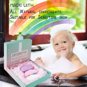 Bath Bombs Gift Set, Rainbow Handmade Fizzy Bath Salts
