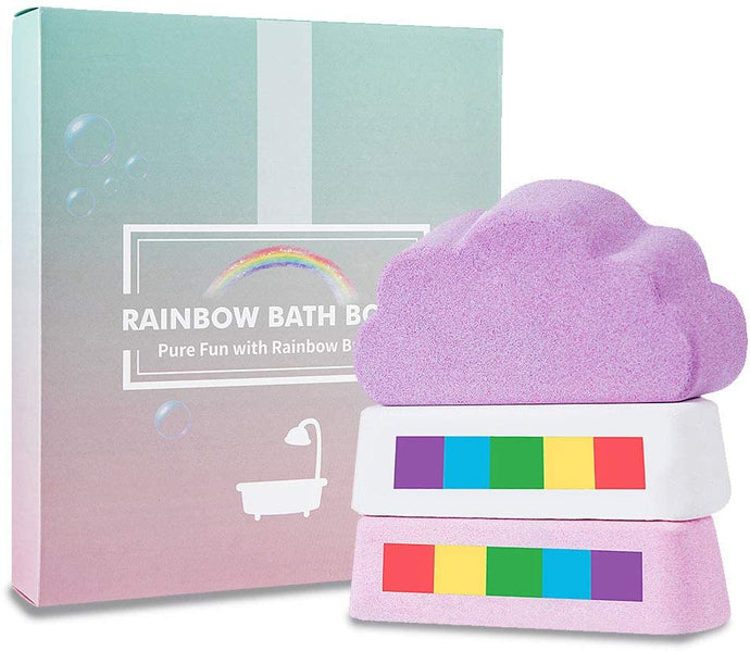 Bath Bombs Gift Set, Rainbow Handmade Fizzy Bath Salts
