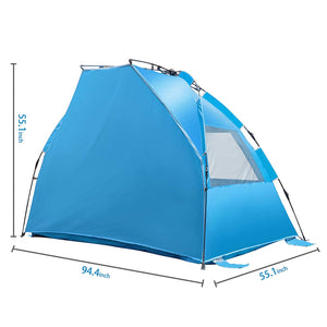 Deluxe Large Beach Tent for 4 Person, Blue