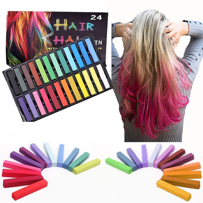 Temporary Bright Hair Chalk Set, 24 Colors